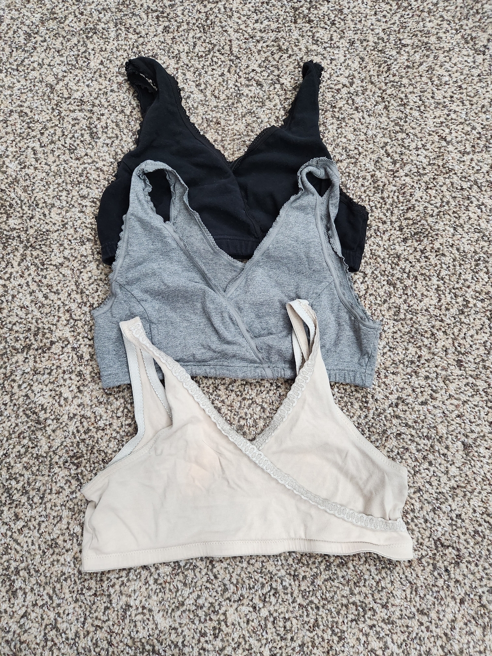 Nursing Sleep Bra Bralette - Black, Gray, Cream